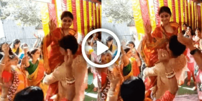 Viral video of groom dancing with his new wife after marriage